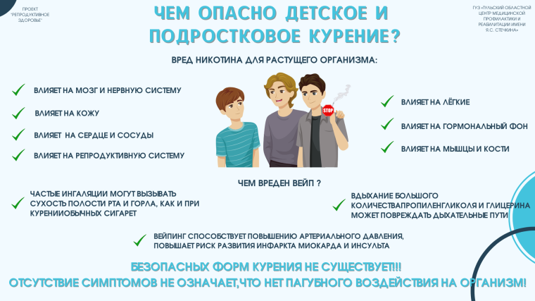 Информация о вреде подросткового курения в рамках недели отказа от табака.